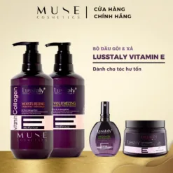 USSTALY Collagen Vitamin E shampoo, conditioner, and essential oil combo - Moisturizes and restores hair 50ml/800ml